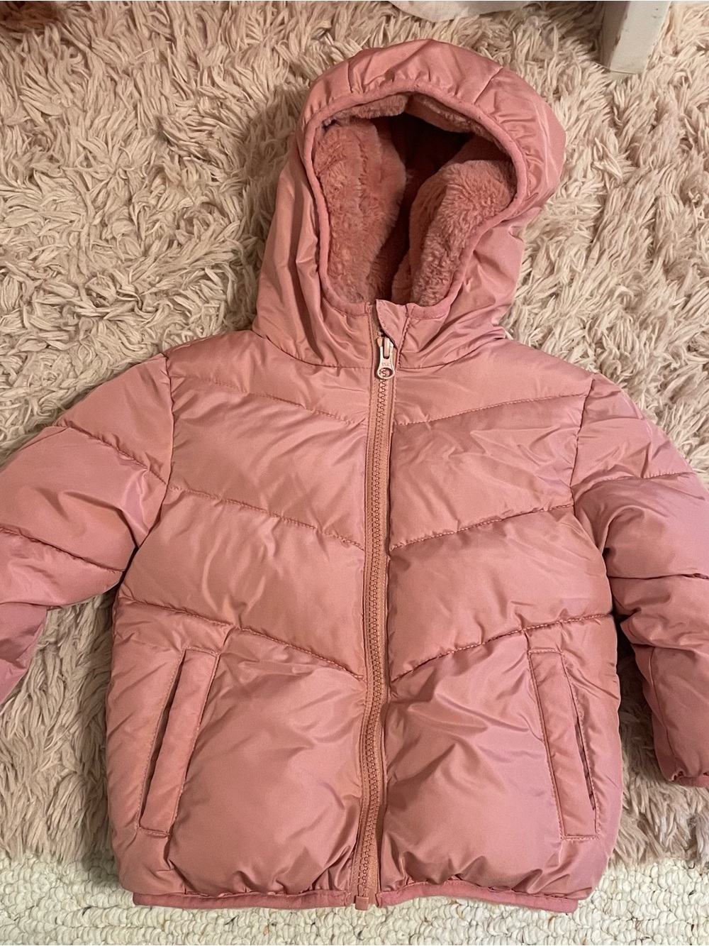 Swiss Tech Toddler Girls Pink Hooded Puffer Jacket 2T
